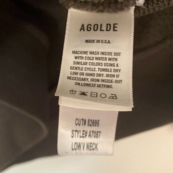 Agolde Cotton Low V-Neck Sweatshirt - Picture 4 of 10